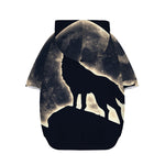 Full Moon Howling Wolf Print Dog Zip Up Hoodie