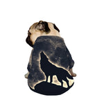 Full Moon Howling Wolf Print Dog Zip Up Jacket