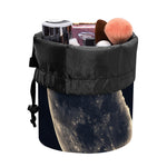 Full Moon Howling Wolf Print Drawstring Makeup Bag