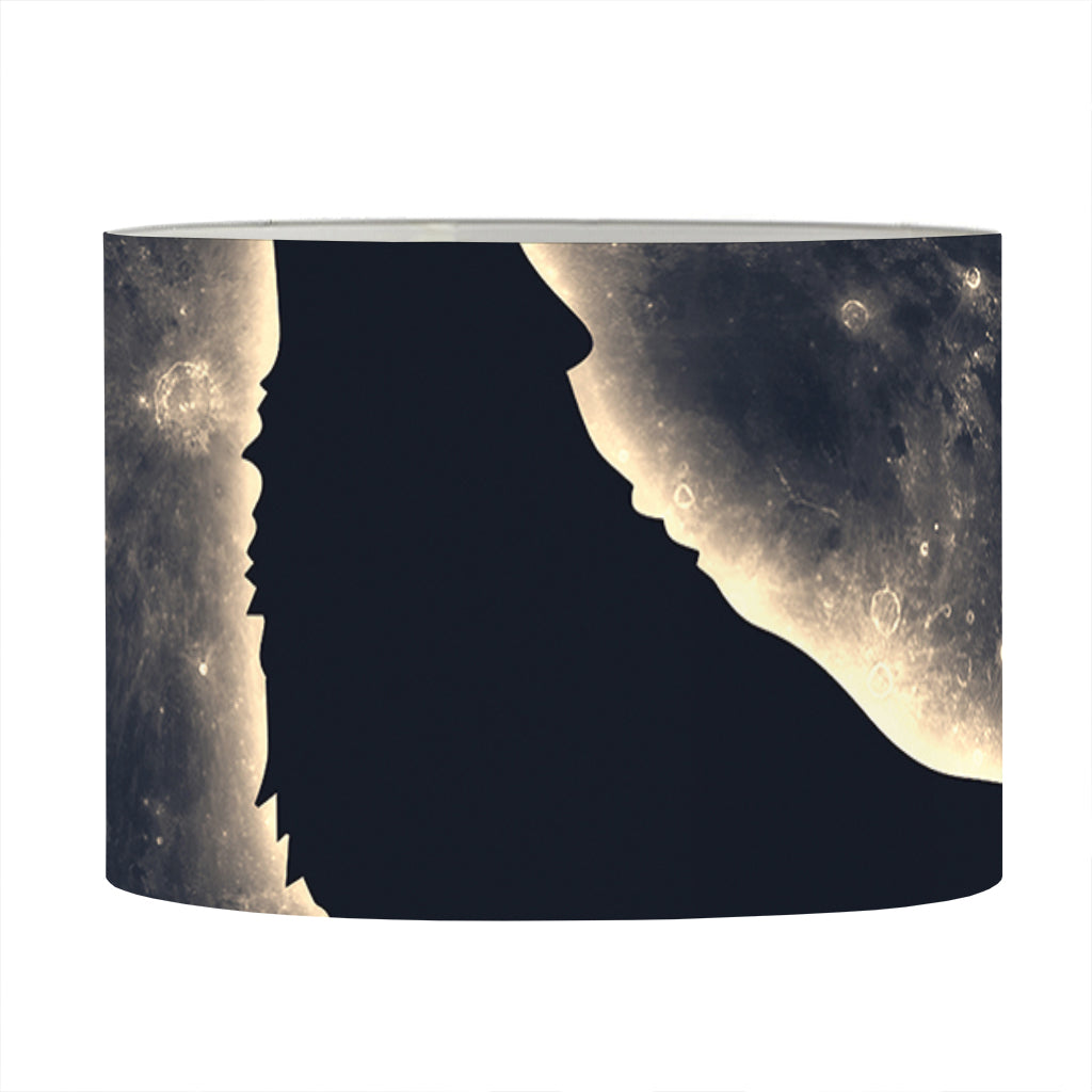 Full Moon Howling Wolf Print Drum Lamp Shade