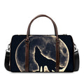 Full Moon Howling Wolf Print Duffel Bag