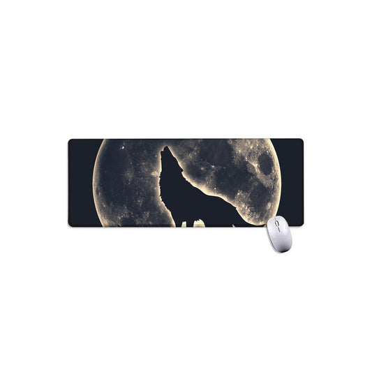 Full Moon Howling Wolf Print Extended Mouse Pad