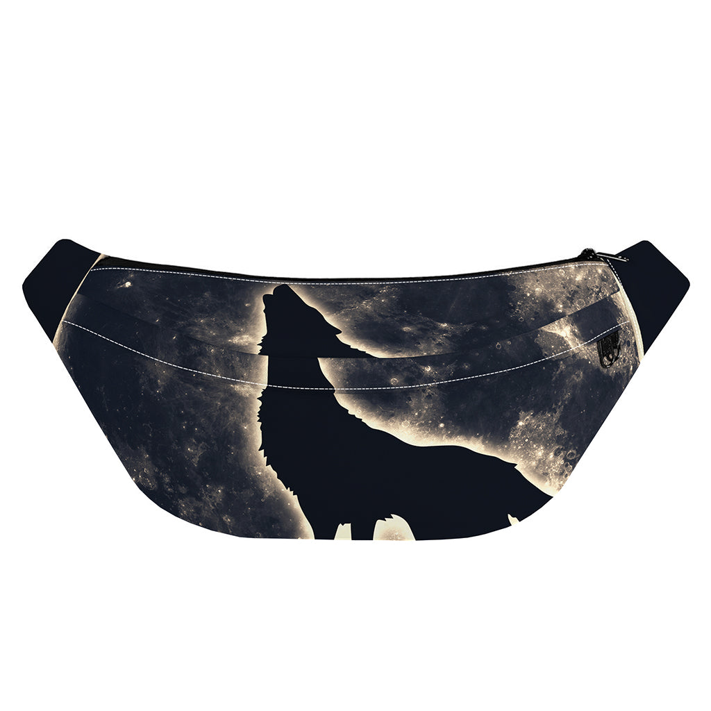 Full Moon Howling Wolf Print Fanny Pack
