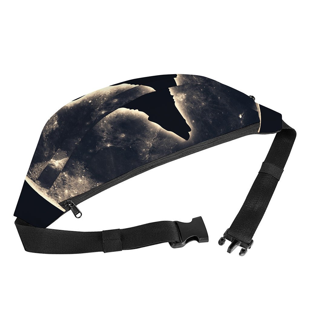 Full Moon Howling Wolf Print Fanny Pack