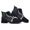 Full Moon Howling Wolf Print Flat Ankle Boots