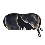 Full Moon Howling Wolf Print Glasses Case