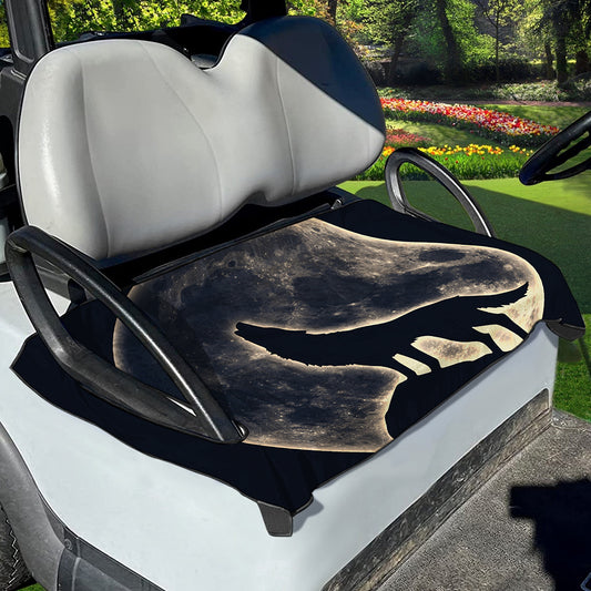 Full Moon Howling Wolf Print Golf Cart Seat Cover
