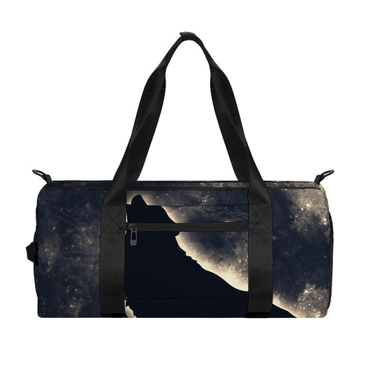Full Moon Howling Wolf Print Gym Bag