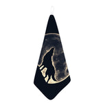 Full Moon Howling Wolf Print Hand Towel