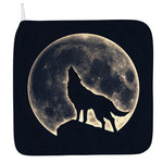 Full Moon Howling Wolf Print Hand Towel