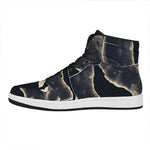 Full Moon Howling Wolf Print High Top Leather Sneakers