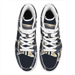 Full Moon Howling Wolf Print High Top Leather Sneakers