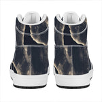 Full Moon Howling Wolf Print High Top Leather Sneakers