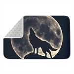 Full Moon Howling Wolf Print Indoor Door Mat