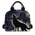 Full Moon Howling Wolf Print Insulated Lunch Bag
