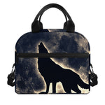 Full Moon Howling Wolf Print Insulated Lunch Bag