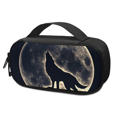 Full Moon Howling Wolf Print Insulin Cooler Travel Case