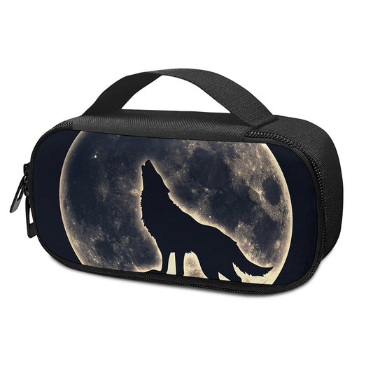 Full Moon Howling Wolf Print Insulin Cooler Travel Case