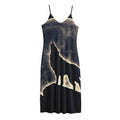 Full Moon Howling Wolf Print Jersey Midi Cami Dress
