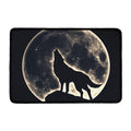 Full Moon Howling Wolf Print Kitchen Mat