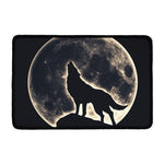 Full Moon Howling Wolf Print Kitchen Mat