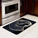 Full Moon Howling Wolf Print Kitchen Mat