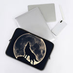 Full Moon Howling Wolf Print Laptop Sleeve