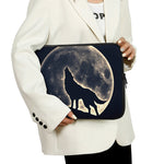 Full Moon Howling Wolf Print Laptop Sleeve