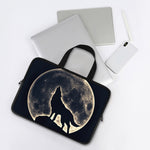 Full Moon Howling Wolf Print Laptop Sleeve With Handle