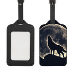 Full Moon Howling Wolf Print Luggage Tag