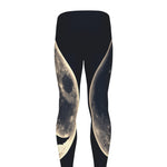 Full Moon Howling Wolf Print Men's leggings