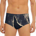 Full Moon Howling Wolf Print Men's Triangle Swim Briefs