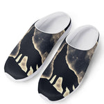 Full Moon Howling Wolf Print Mesh Casual Shoes