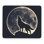 Full Moon Howling Wolf Print Mouse Pad