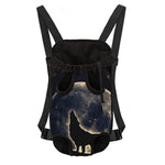 Full Moon Howling Wolf Print Pet Carrier Backpack