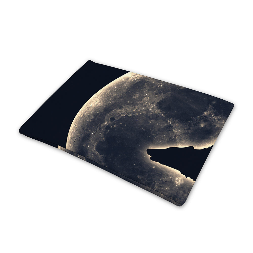 Full Moon Howling Wolf Print Pet Cooling Mat Cover