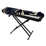 Full Moon Howling Wolf Print Piano Keyboard Cover