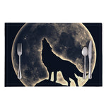 Full Moon Howling Wolf Print Placemat