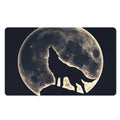 Full Moon Howling Wolf Print Polyester Doormat