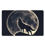 Full Moon Howling Wolf Print Polyester Doormat