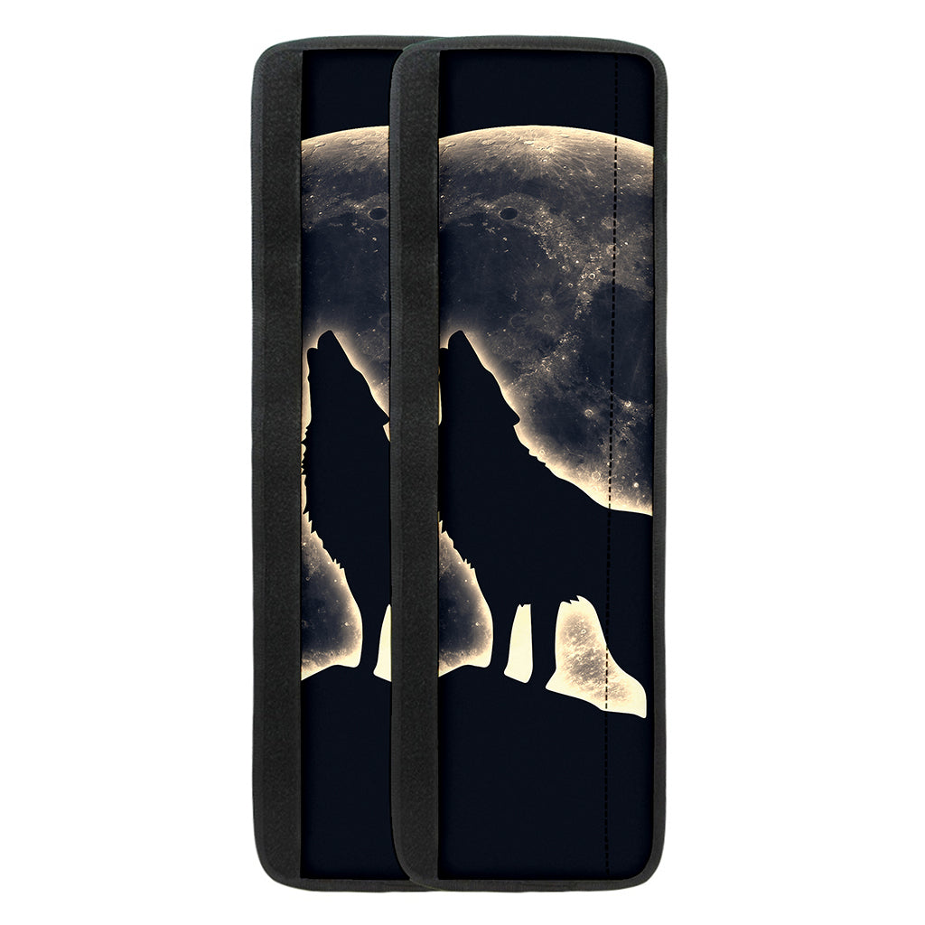 Full Moon Howling Wolf Print Refrigerator Handle Covers