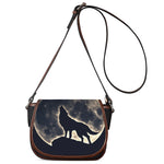 Full Moon Howling Wolf Print Saddle Bag