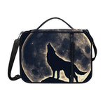 Full Moon Howling Wolf Print Shoulder Strap Bible Bag