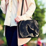 Full Moon Howling Wolf Print Shoulder Strap Bible Bag