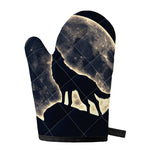 Full Moon Howling Wolf Print Single Oven Mitt