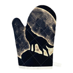 Full Moon Howling Wolf Print Single Oven Mitt