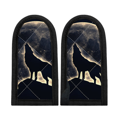 Full Moon Howling Wolf Print Skillet Handle Cover