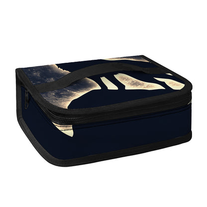 Full Moon Howling Wolf Print Small Lunch Bag