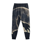 Full Moon Howling Wolf Print Sweatpants