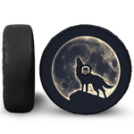 Full Moon Howling Wolf Print Tire Cover With Camera Hole